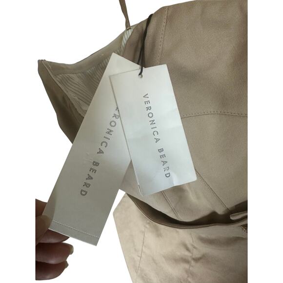 NWT Veronica Beard Joanna Jumpsuit Women's Size 0 Khaki Strapless Chic Outfit - Picture 7 of 10